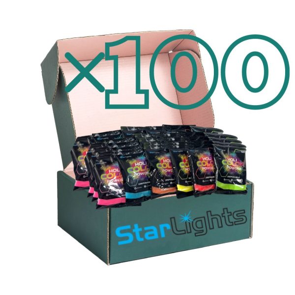 Kit 100 Bustine Holi Color Multicolor